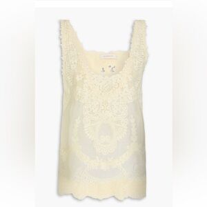 Zimmermann natura lace tank top size 0 (like us 4), butter yellow
